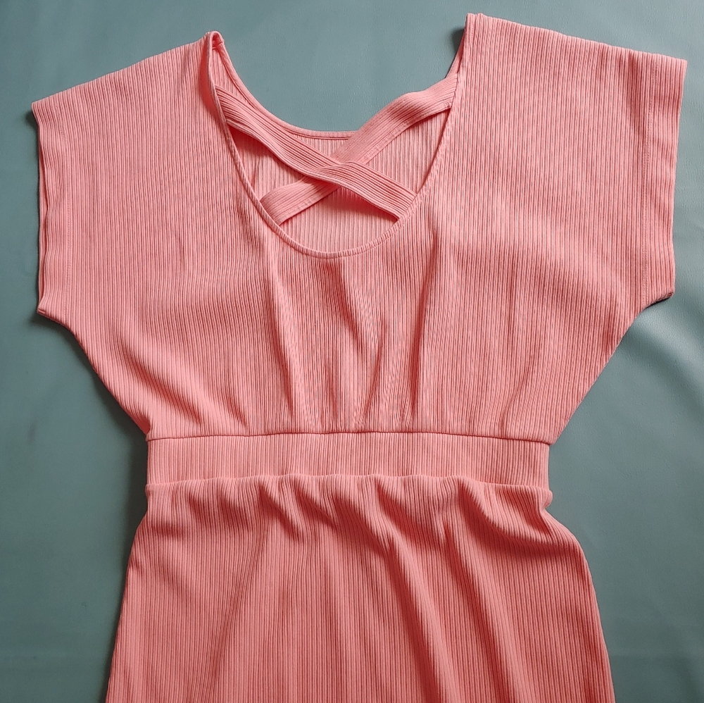 Anthropologie Daily Practice Pink Dolman Sleeve Midi Dress - Picture 9 of 10